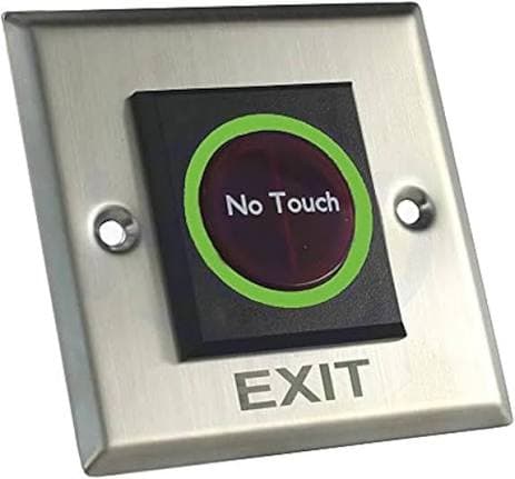 Stainless steel no-touch access control exit button